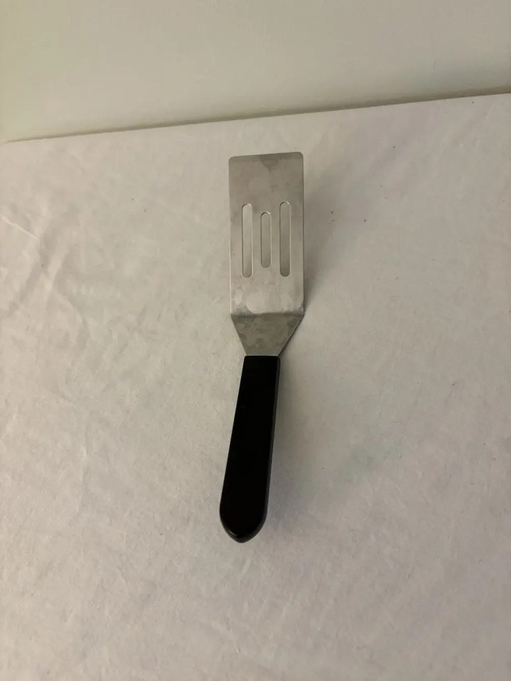 Vintage Pampered Chef Mini Slotted Stainless Spatula Flipper Turner Logo 7.5